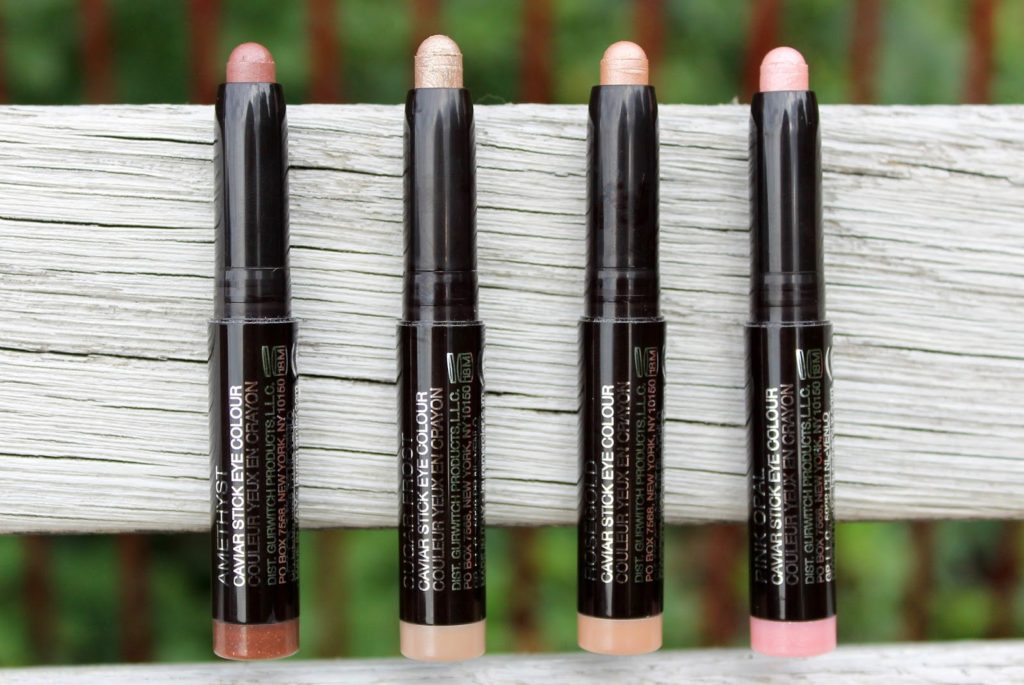 Laura Mercier Mini Caviar Sticks Review and Swatches: Amethyst, Sugar Frost, Rosegold, Pink Opal