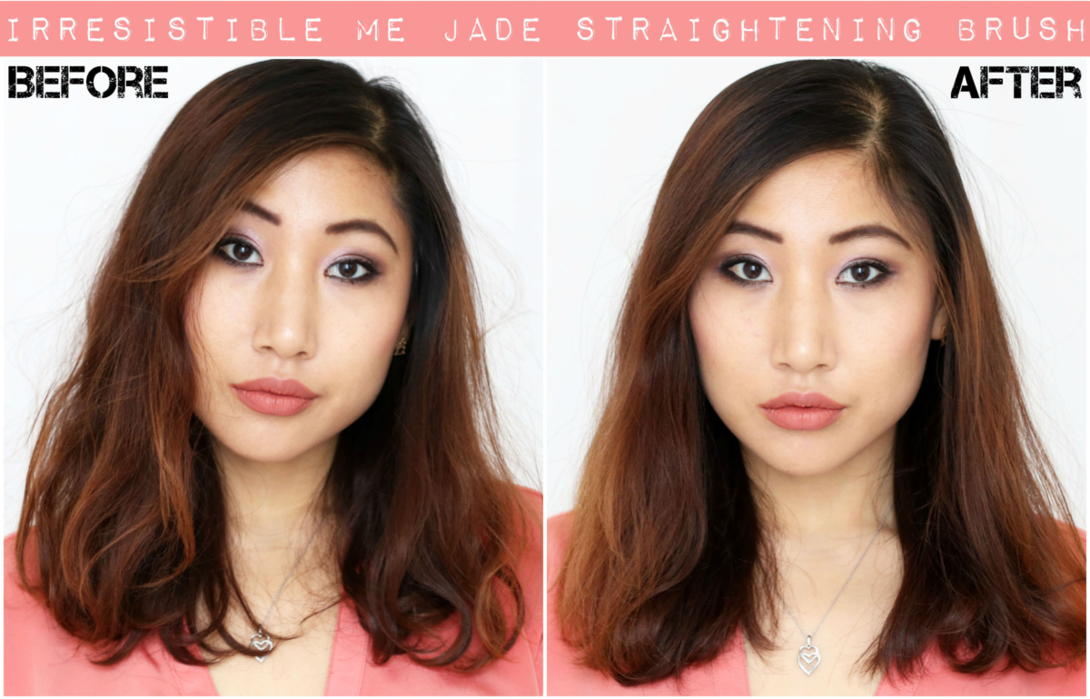 Irresistible Me Jade Hair Straightening Brush Review - Before & After