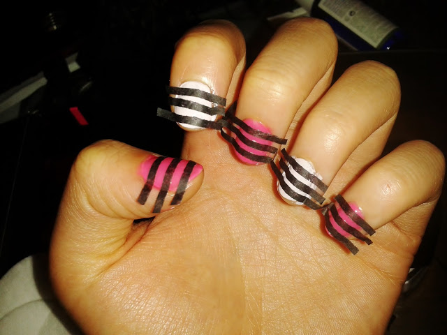 Pink Zebra Nail "Junkie" - DIY Using Recycling Paper