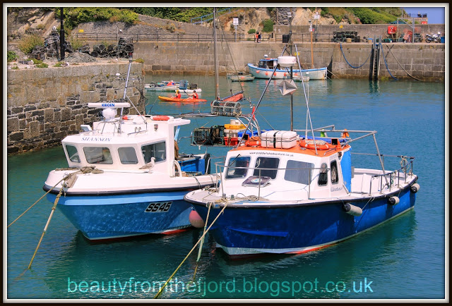 Cornwall Scenery -  Newquay Harbour: Fishing boats resting in the harbour