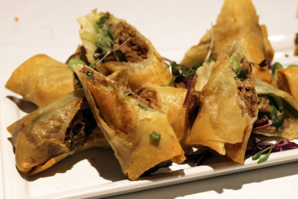 Dim Sum Tea at Le Chinois Millennium Hotel Knightsbridge Dim Sum Tea at Le Chinois Millennium Hotel Knightsbridge - Crispy shredded duck spring rolls