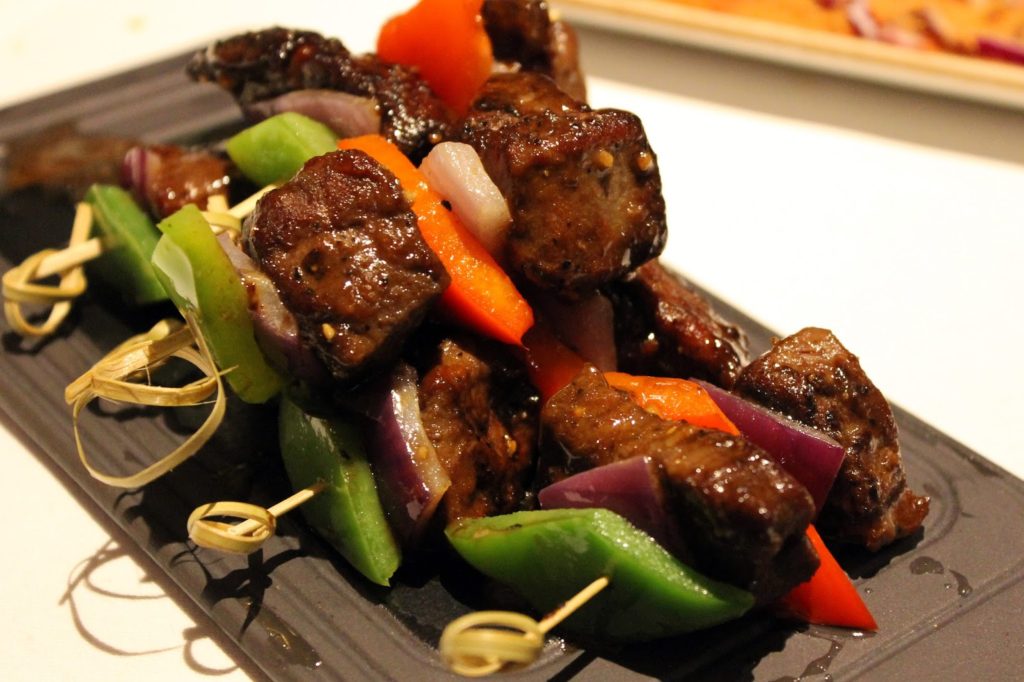 Dim Sum Tea at Le Chinois Millennium Hotel Knightsbridge Dim Sum Tea at Le Chinois Millennium Hotel Knightsbridge - Vegetable and beef skewers