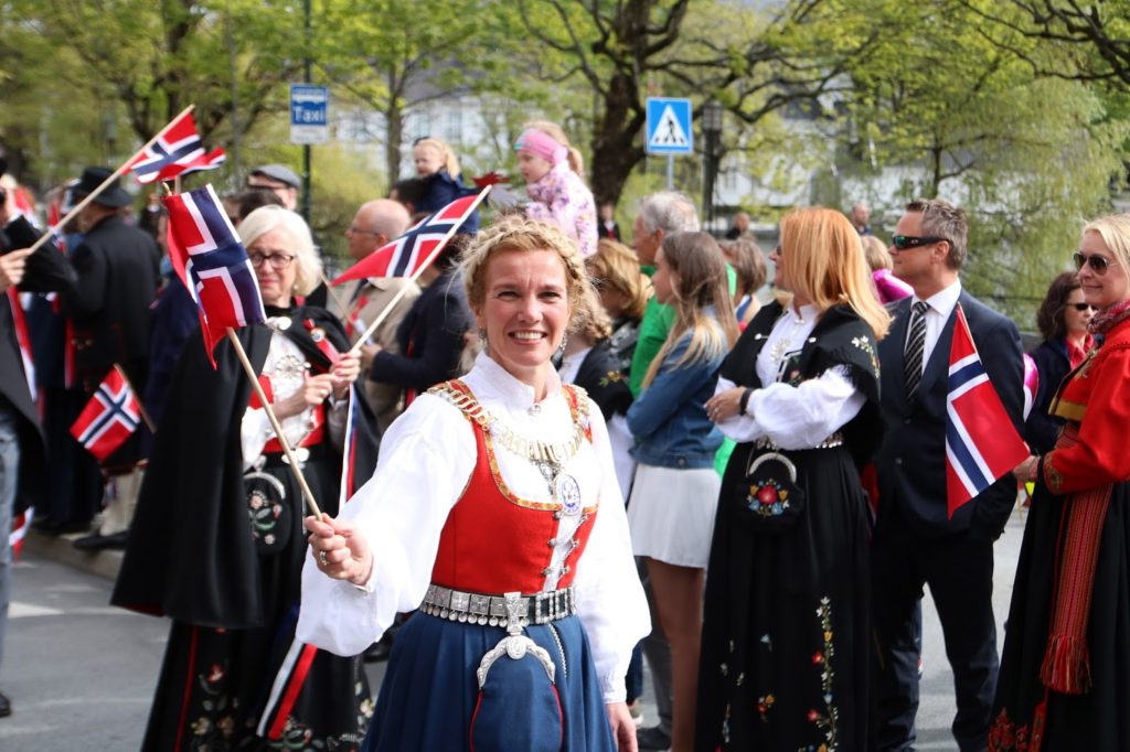 Celebrating 17 mai in Norway - The mayor of Stavanger, Christine Sagen Helgø