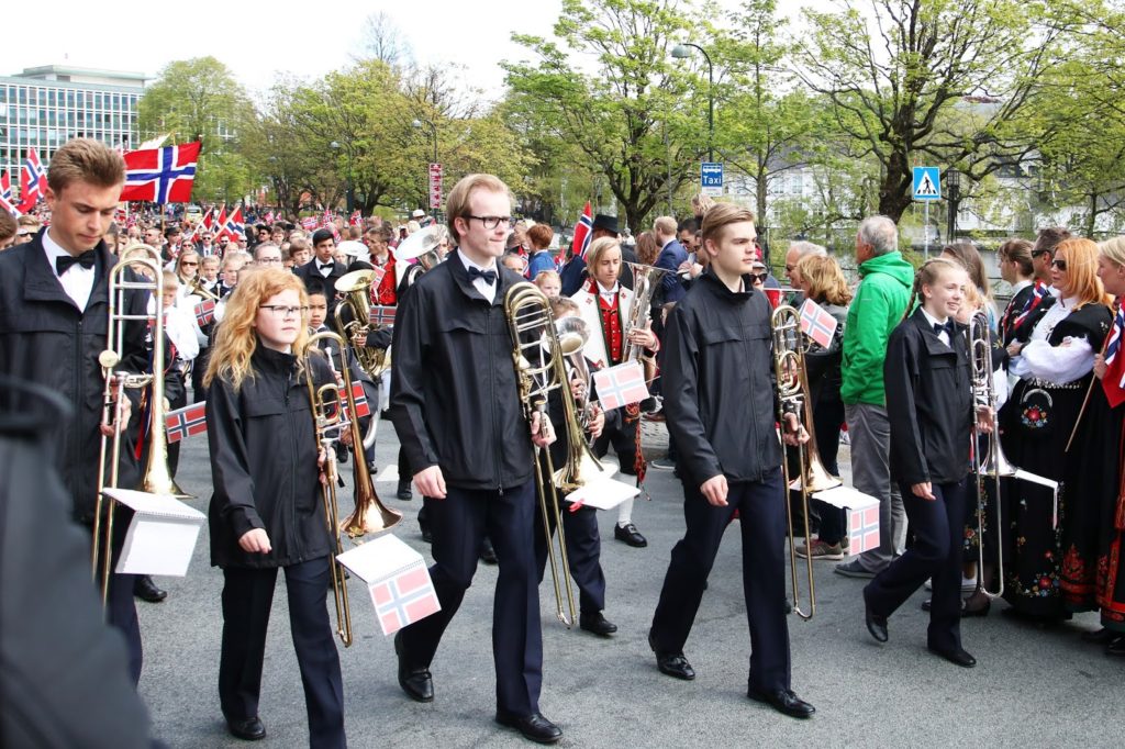 Celebrating 17 mai in Norway - barnetoget. Children's Parade in Stavanger