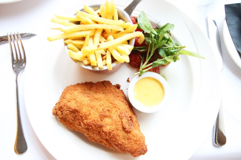 1970's Classic Chicken Kiev at Marco Pierre White Steakhouse Double Tree by Hilton Cambridge