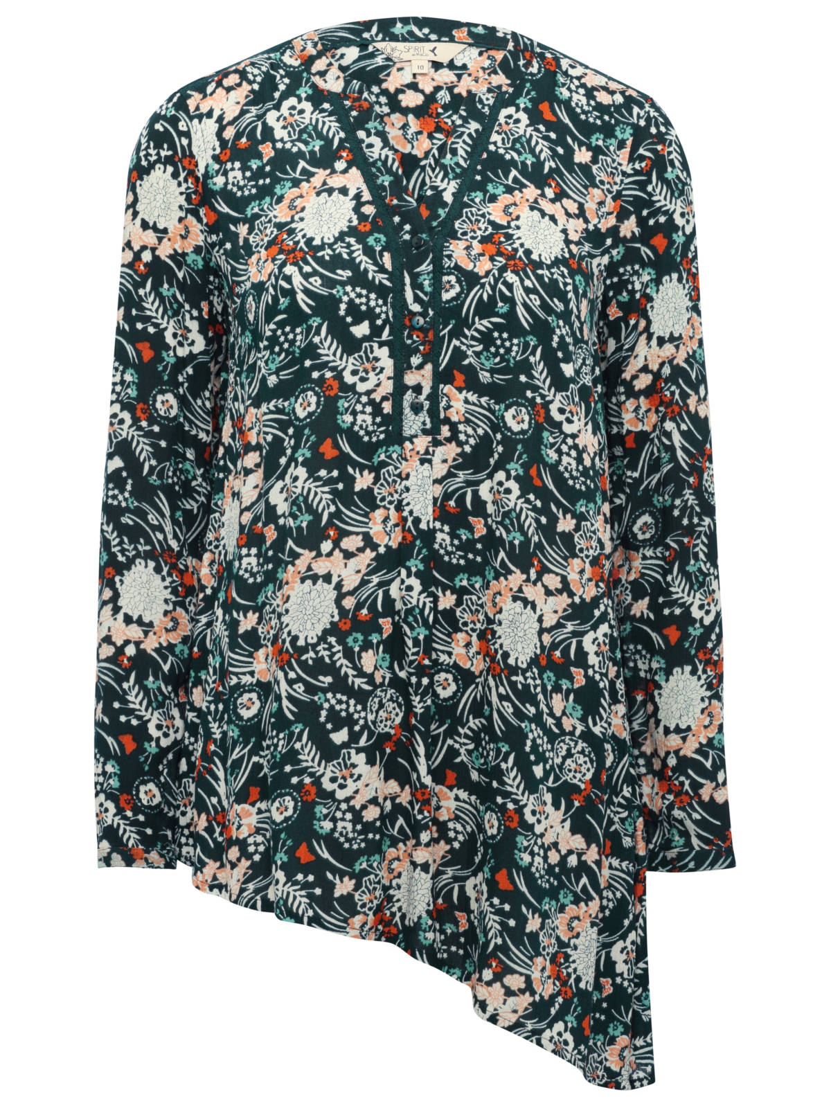 SHIRT LS - ASSYMETRIC VISCOSE CRINKLE - FOREST £26