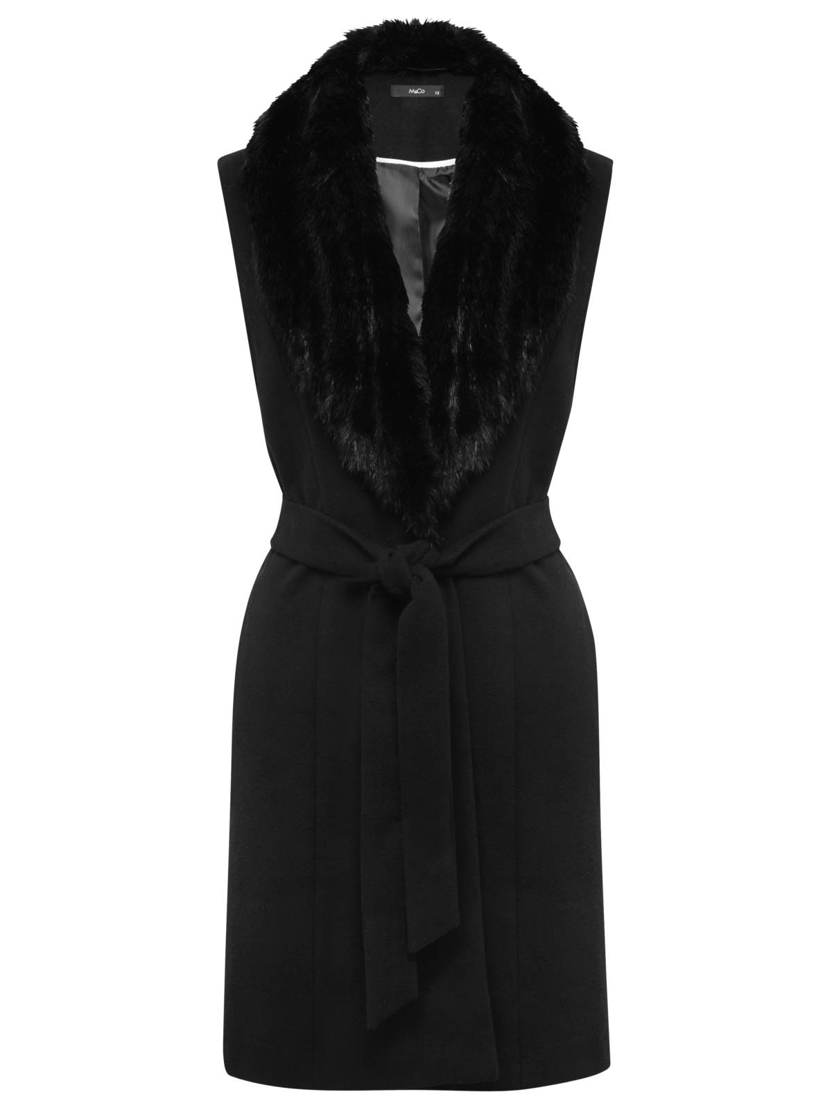 SLEEVELESS COAT WITH FUR - £55