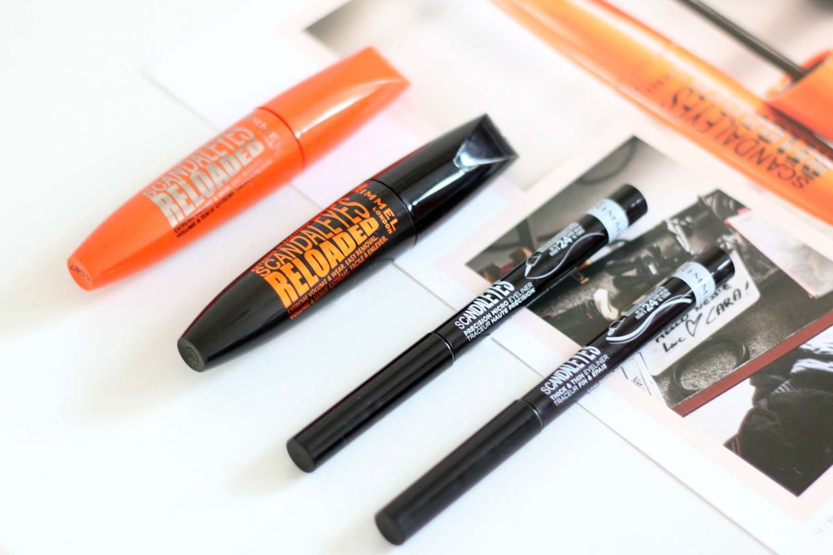 Rimmel Scandaleyes Reloaded Mascara -Black and Extreme Black, Scandaleyes Precision Micro Eyeliner and Scandaleyes Thick and Thin Eyeliner Review