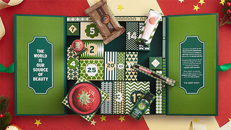 The Body Shop Advent Calendar 2016 content