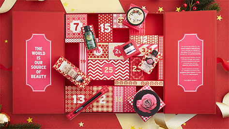 The Body Shop Advent Calendar 2016 content