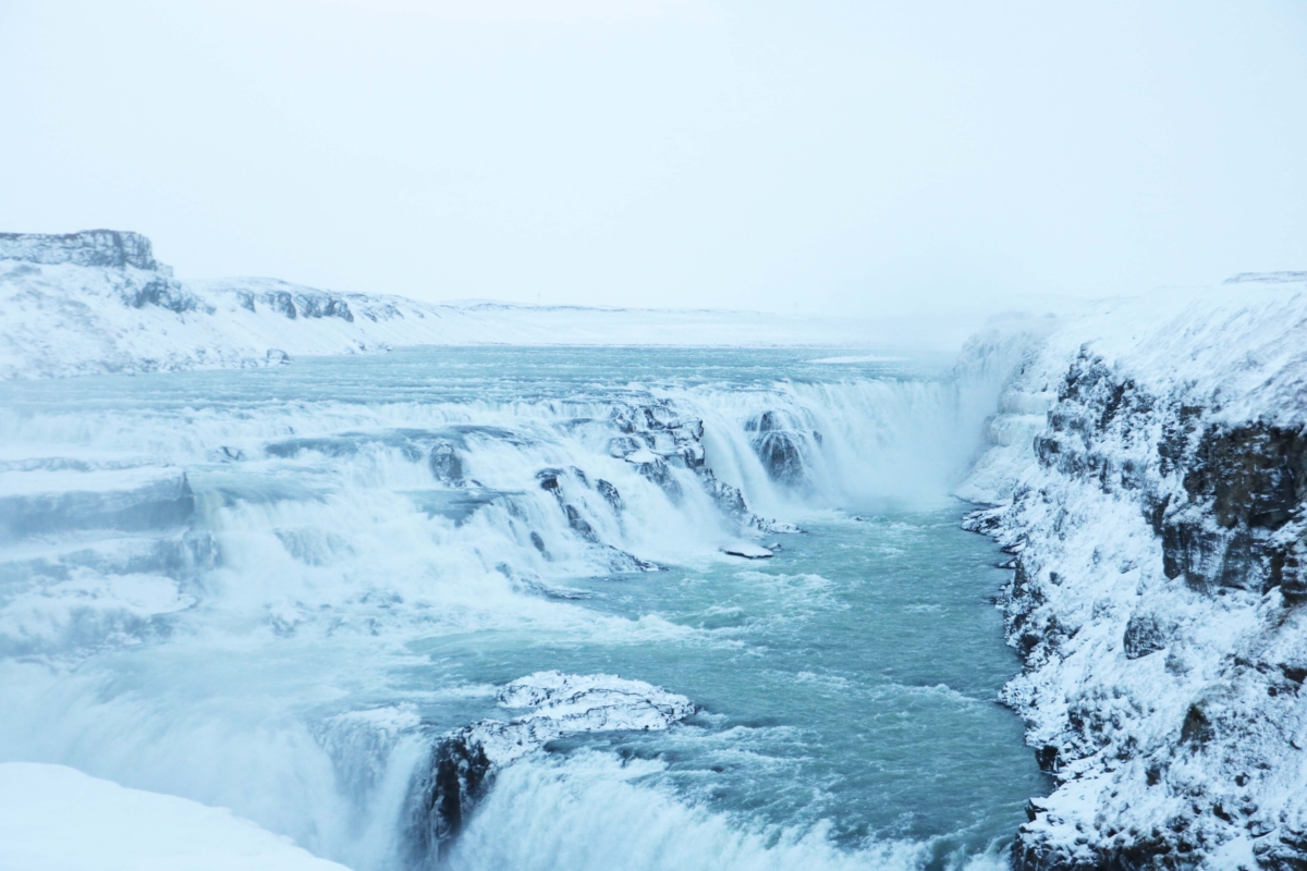 Gullfoss: This is my favourite photo from the Grand Golden Circle Tour. Gullfoss look so majestic in the snow! 