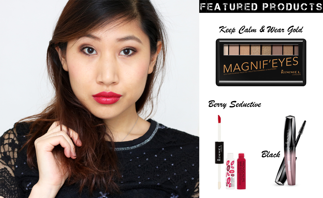 Get Ready with Rimmel London For Valentine's Day featuring Rimmel Magnif'eyes Eye Contouring Palette, Rimmel Volume Colourist Mascara and Rimmel Provocalips in 420 Berry Seductive. With Review & Swatches